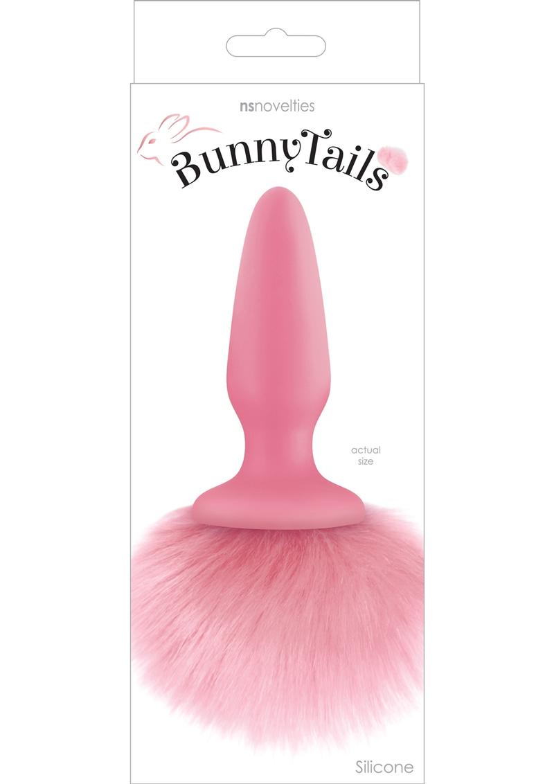Bunny Tails Silicone Anal Plug Pink 6.7 Inch