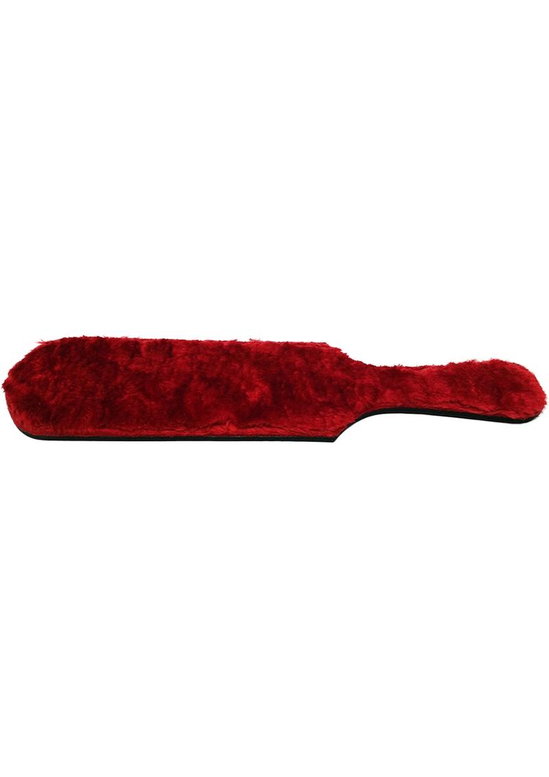 Rouge Leather Paddle With Fur Red And Black 13.5 Inch