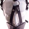 Rouge Leather Mouth Chin Gag Adjustable Black