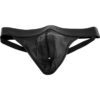 Rouge Leather Zip Jocks Black Small