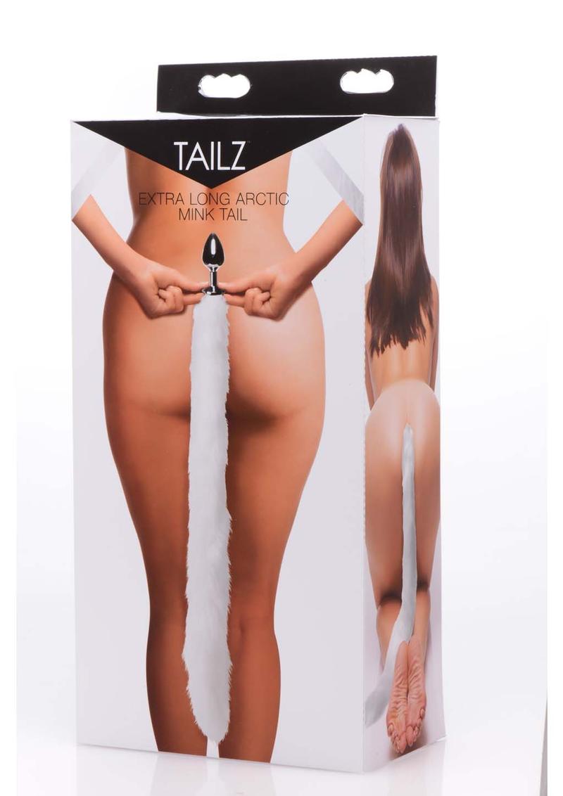 Tailz Mink Tail Butt Plug White 4.5 Inch