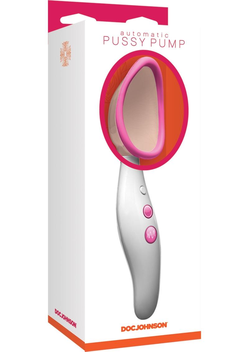 Automatic Vibrating Rechargeable Pussy Pump White And Pink
