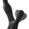 Kink Silicone Prostate Massager With Rotating Ridges Waterproof Black