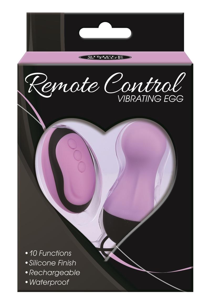 Simple And True Remote Vibrating USB Rechargeable Silicone Egg Waterproof Purple 3.25 Inch