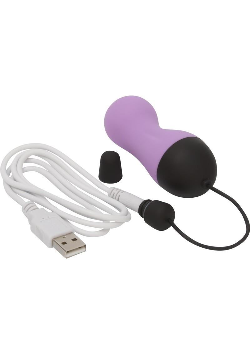 Simple And True Remote Vibrating USB Rechargeable Silicone Egg Waterproof Purple 3.25 Inch