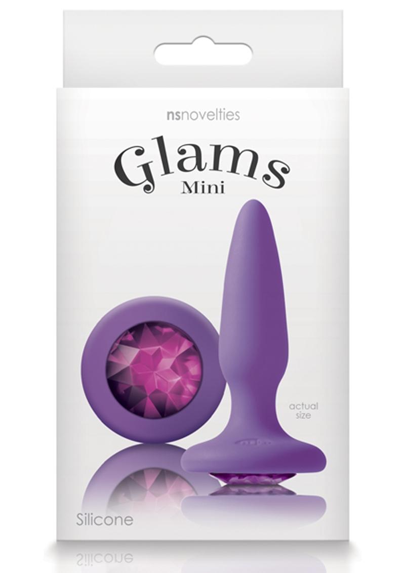 Glams Mini Silicone Anal Plug Purple Gem 3.3 Inch