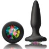Glams Mini Silicone Black Anal Plug Rainbow Gem 3.3 Inch