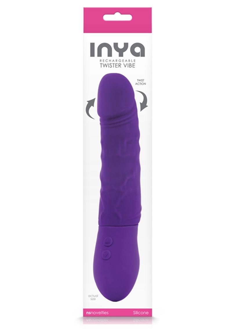 Inya Twister Silicone Vibrator Showerproof Purple 9 Inch
