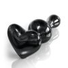 Icicles No 74 Heart Shaped Glass Plug Black 3.1 Inch