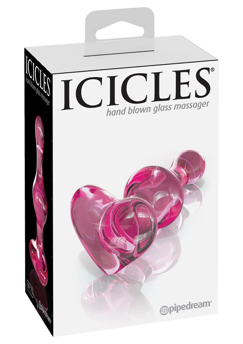 Icicles No 75 Glass Anal Plug Pink 3.1 Inch