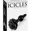 Icicles No 77 Glass Anal Plug Black 2.4 Inch