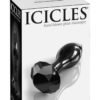 Icicles No 78 Glass Anal Plug Black 2.9 Inch
