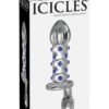 Icicles No 80 Textured Glass Juicer Probe Clear And Blue 3.9 Inch