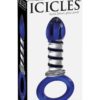 Icicles No 81 Textured Glass Juicer Probe Clear And Blue 3.9 Inch