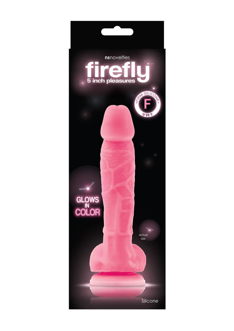 Firefly Pleasures Glow In The Dark Silicone Realistic Dong Pink 5 Inch
