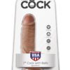 King Cock Realistic Dildo With Balls Tan 7 Inch