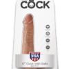 King Cock Realistic Dildo With Balls Tan 6 Inch