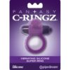 Fantasy C-Ringz Vibrating Silicone Super Ring Textured Cockring Waterproof Purple 2.32 Inch Diameter