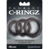 Fantasy C-Ringz Silicone Designer Stamina Cockring Set Black 3 Assorted Sizes Per Set