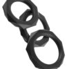 Fantasy C-Ringz Silicone Designer Stamina Cockring Set Black 3 Assorted Sizes Per Set