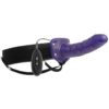 Adam and Eve Universal Vibrating Hollow Strap-On Dildo With Wired Remote Control Waterproof Purple 6 Inch