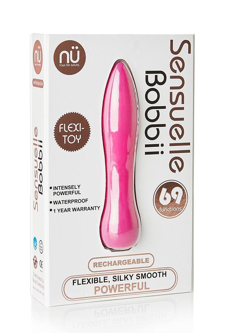 NU Sensuelle Bobbii Flexible Silicone 69 Function USB Rechargeable Bullet Massager Waterproof Magenta