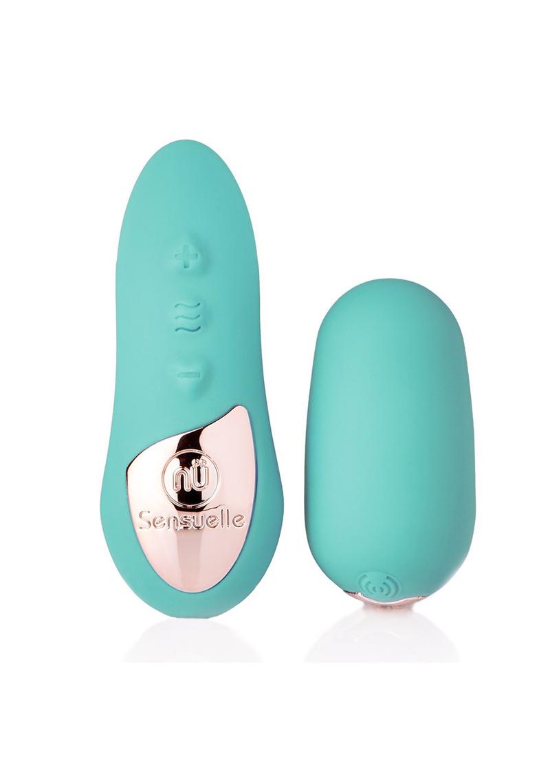 Sensuelle 15 Function USB Rechargeable Wireless Remote Control Petite Silicone Egg Waterproof Teal Blue