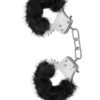 Temptasia Plush Fur Cuffs Adjustable Furry Hand Cuffs Stainless Steel With Keys Black