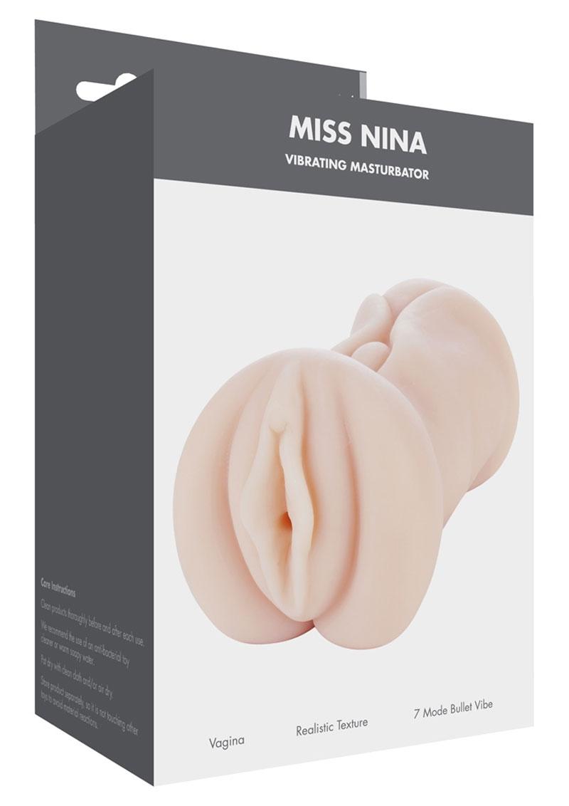 Linx Miss Nina Vibrating Realistic Masturbator With Bullets Waterproof Flesh