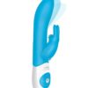 The Rabbit Company Come Hither Rabbit XL Silicone Vibrator Showerproof Blue