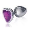 The Silver Starter Jeweled Hearts Plug Stainless Steel Violet 2.8 Inch