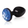 The Silver Starter Jeweled Round Plug Stainless Steel Black And Cobalt 2.8 Inch