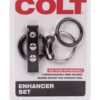 Colt Enhancer Set Adjustable Fastener Snap With Stainless Steel Cockring