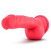 Ruse Shimmy Silicone Dildo With Balls Cerise 8.75 Inch