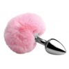 Tailz Fluffy Bunny Tail Anal Plug Pink And Silver