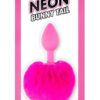 Neon Silicone Bunny Tail Butt Plug Pink