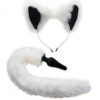 Tailz White Fox Tail Silicone Anal Plug And Ears Set