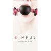 Sinful Silicone Gag With Vinyl Adjustable Straps Black And Pink