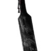 Fur Lined Leather Paddle 14.5 Inch Black