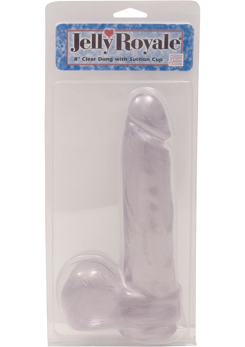 JELLY ROYALLE DONG WITH SUCTION CUP 8 INCH CLEAR