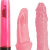 Sultry Sensations Kit Vibrator With 2 Jelly Sleeves Pink
