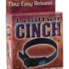 Leather Cinch Adjustable Cockring With Snap Release Black