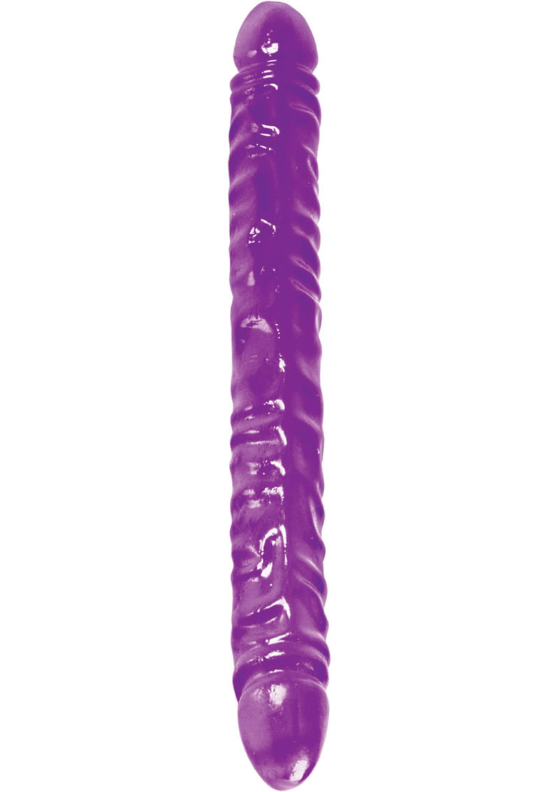 REFLECTIVE GEL SERIES VEINED DOUBLE DONG 18 INCH PURPLE