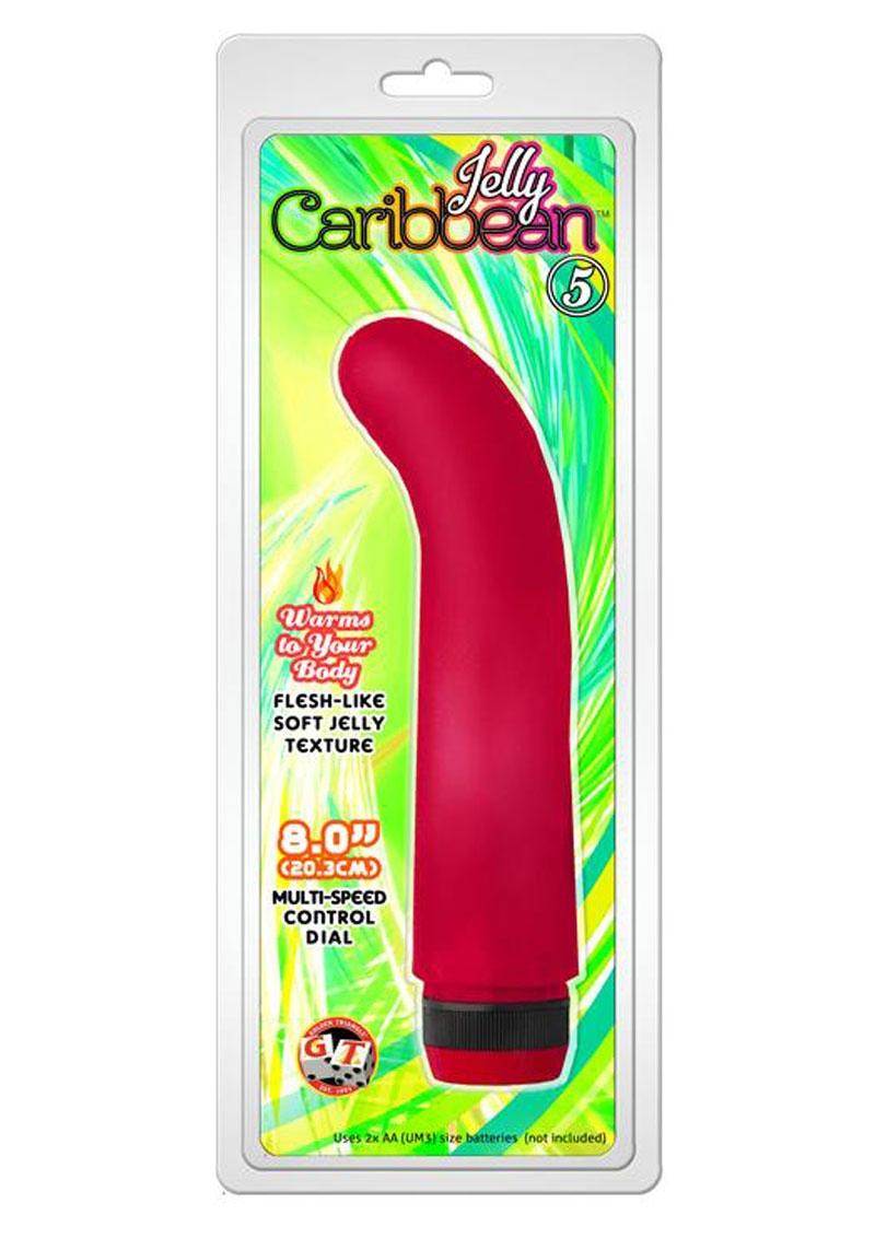 Jelly Caribbean Number 5 G-Spot Realistic Vibrator Pink 8 Inch