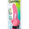Jelly Caribbean Number 2 Jelly Realistic Vibrator With Clit Stimulator Waterproof Pink 8 Inch
