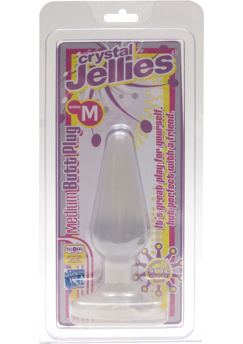 Crystal Jellies Jelly Butt Plug Medium Sil A Gel Clear