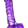 B Yours Basic 08 Realistic Jelly Dildo With Balls Purple 9 Inch