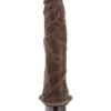 Dr. Skin Cock Vibe 8 Realistic Vibrator Splashproof Chocolate 9.75 Inch