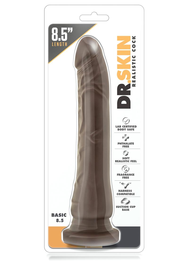 Dr Skin Basic 8.5 - Chocolate Non Vibrating Dildo Suction Cup