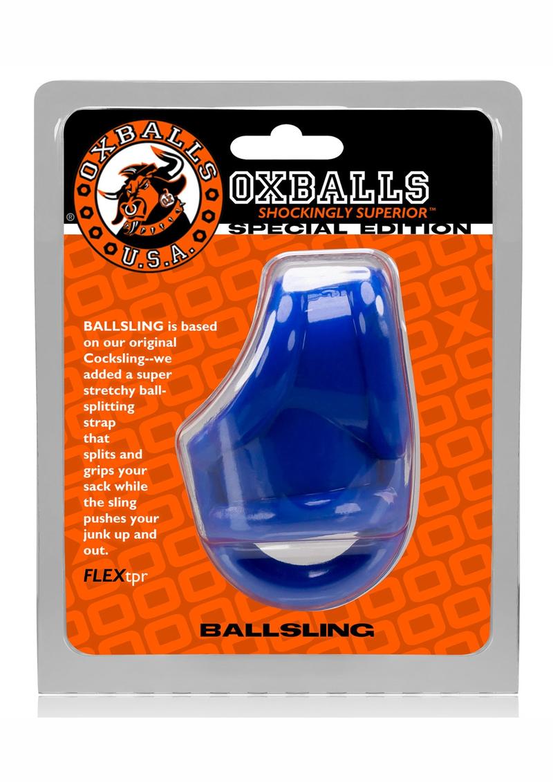 Ballsling With Ballsplitter Cockring Police Blue